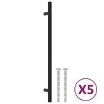 Vidaxl poignes d'armoire 5 pcs noir 224 mm acier inoxydable