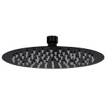 Vidaxl pomme de douche pluie acier inoxydable 20 cm ronde noir