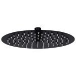Vidaxl pomme de douche pluie acier inoxydable 25 cm ronde noir