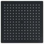 Vidaxl pomme de douche pluie acier inoxydable 25x25 cm carre noir