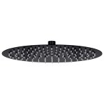 Vidaxl pomme de douche pluie acier inoxydable 30 cm ronde noir