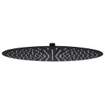 Vidaxl pomme de douche pluie acier inoxydable 40 cm ronde noir