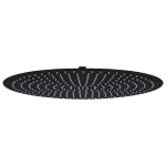Vidaxl pomme de douche pluie acier inoxydable 50 cm ronde noir