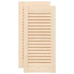 Vidaxl portes d'armoire � persiennes 2 pcs 61, 5x29, 5 cm pin massif
