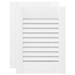 Vidaxl portes d'armoire � persiennes 2 pcs blanc 39, 5x29, 5 cm
