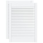Vidaxl portes d'armoire � persiennes 2 pcs blanc 69x49, 4 cm pin massif