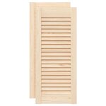 Vidaxl portes d'armoire � persiennes 2pcs 69x29, 5cm bois de pin massif
