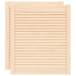 Vidaxl portes d'armoire � persiennes 2pcs 69x59, 4cm bois de pin massif