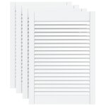 Vidaxl portes d'armoire � persiennes 4 pcs blanc 69x49, 4 cm pin massif