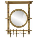 Vidaxl porte - bagages avec cintres et miroir mural aluminium