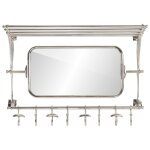 Vidaxl porte - bagages avec cintres et miroir mural aluminium