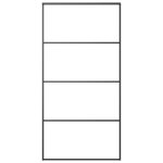 Vidaxl porte coulissante aluminium et verre esg 102, 5x205 cm noir