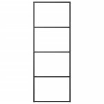 Vidaxl porte coulissante aluminium et verre esg 76x205 cm noir