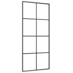 Vidaxl porte coulissante aluminium et verre esg 90x205 cm noir