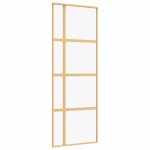 Vidaxl porte coulissante dor 76x205 cm verre esg clair et aluminium