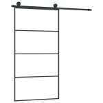 Vidaxl porte coulissante et kit de quincaillerie 102, 5x205cm verre esg