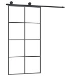 Vidaxl porte coulissante et kit de quincaillerie 102, 5x205cm verre esg