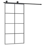 Vidaxl porte coulissante et kit de quincaillerie 102, 5x205cm verre esg
