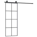 Vidaxl porte coulissante avec kit de quincaillerie 76x205 cm verre esg