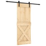 Vidaxl porte coulissante et kit de quincaillerie 80x210 cm pin massif