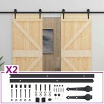 Vidaxl porte coulissante avec kit de quincaillerie 80x210cm pin massif