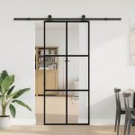 Vidaxl porte coulissante avec kit de quincaillerie 90x205 cm verre esg