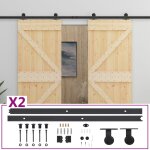 Vidaxl porte coulissante avec kit de quincaillerie 90x210cm pin massif
