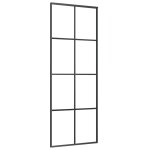 Vidaxl porte coulissante noir 76x205 cm verre esg et aluminium