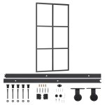 Vidaxl porte coulissante et quincaillerie verre et aluminium 102x205cm