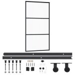 Vidaxl porte coulissante et quincaillerie verre et aluminium 102x205cm