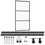 Vidaxl porte coulissante et quincaillerie verre et aluminium 102x205cm