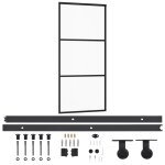 Vidaxl porte coulissante et quincaillerie verre et aluminium 90x205 cm
