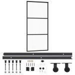 Vidaxl porte coulissante et quincaillerie verre et aluminium 90x205 cm