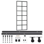 Vidaxl porte coulissante et quincaillerie verre esg / aluminium 76x205cm