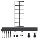 Vidaxl porte coulissante et quincaillerie verre esg / aluminium 76x205cm