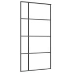 Vidaxl porte coulissante verre esg et aluminium 102, 5x205 cm noir