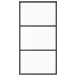 Vidaxl porte coulissante verre esg et aluminium 102x205 cm noir