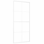 Vidaxl porte coulissante verre esg et aluminium 90x205 cm blanc