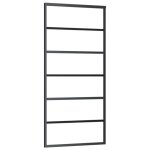 Vidaxl porte coulissante verre esg et aluminium 90x205 cm noir Vidaxl porte coulissante verre esg et aluminium 90x205 cm noir