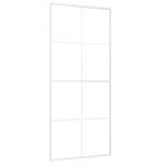 Vidaxl porte coulissante verre esg d�poli et aluminium 90x205 cm blanc