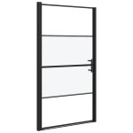 Vidaxl porte de douche 100x178 cm verre tremp� demi - d�poli noir