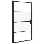 Vidaxl porte de douche 100x178 cm verre tremp� demi - d�poli noir