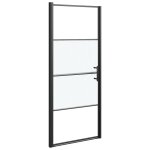 Vidaxl porte de douche 81x195 cm verre tremp� demi - d�poli noir