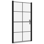 Vidaxl porte de douche verre tremp� 100x178 cm noir