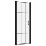 Vidaxl porte de douche verre tremp� 91x195 cm noir