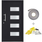 Vidaxl porte d'entr�e aluminium et pvc anthracite 100x200 cm