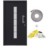 Vidaxl porte d'entr�e aluminium et pvc anthracite 100x200 cm