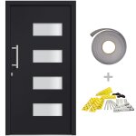 Vidaxl porte d'entrée aluminium et pvc anthracite 100x210 cm Vidaxl porte d'entrée aluminium et pvc anthracite 100x210 cm