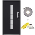 Vidaxl porte d'entr�e aluminium et pvc anthracite 100x210 cm