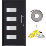 Vidaxl porte d'entr�e aluminium et pvc anthracite 100x210 cm
